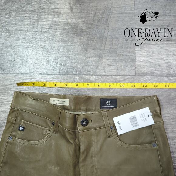 Adriano Goldschmied The Farrah Skinny Faux Leather High Rise Jeans Size 27 (4) - Picture 2 of 5